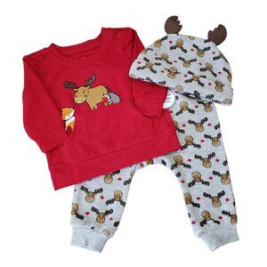 🍁 NWT Canadiana Moose Outfit Set 3–6 Months | 3-Piece Baby Set 🍁